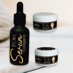 Set de 3 / B’Oro Cremas Faciales Kit De Dia Y Noche con Serum Colageno Antiedad